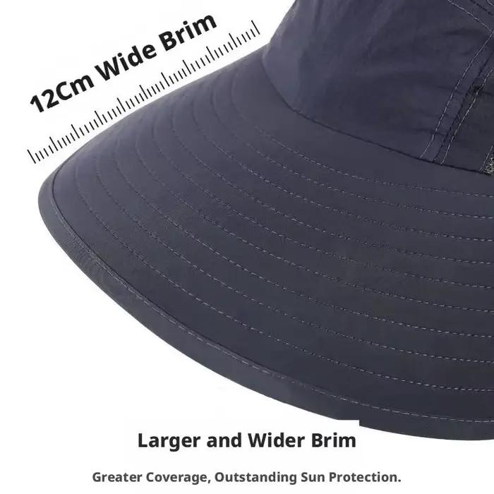 Chapeau de soleil à large bord avec protection du cou pour hommes et femmes