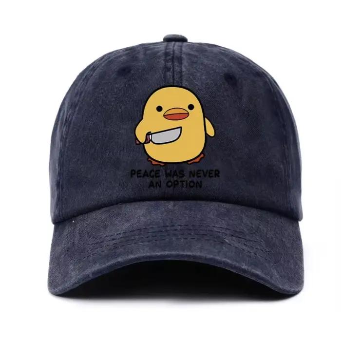 Chapeau de baseball imprimé lettre canard jaune pour hommes et femmes