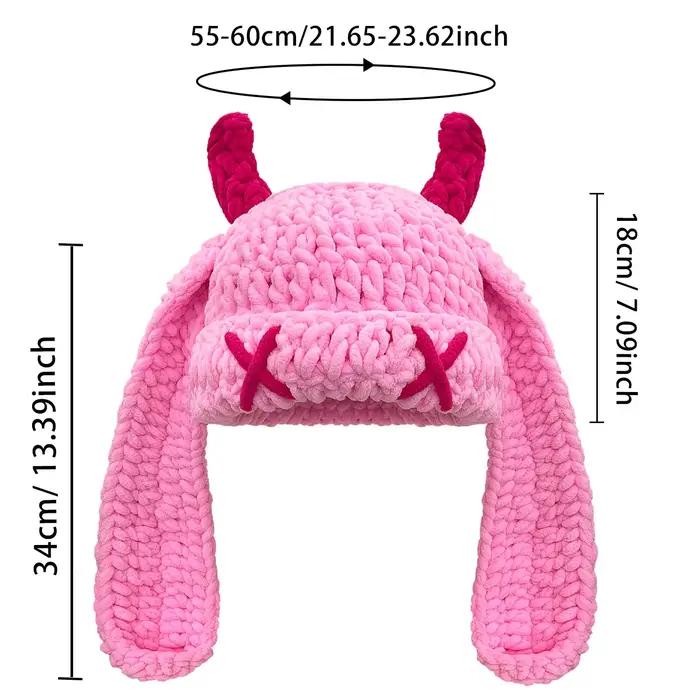 Chapeau tricoté en corne du diable crocheté à la main