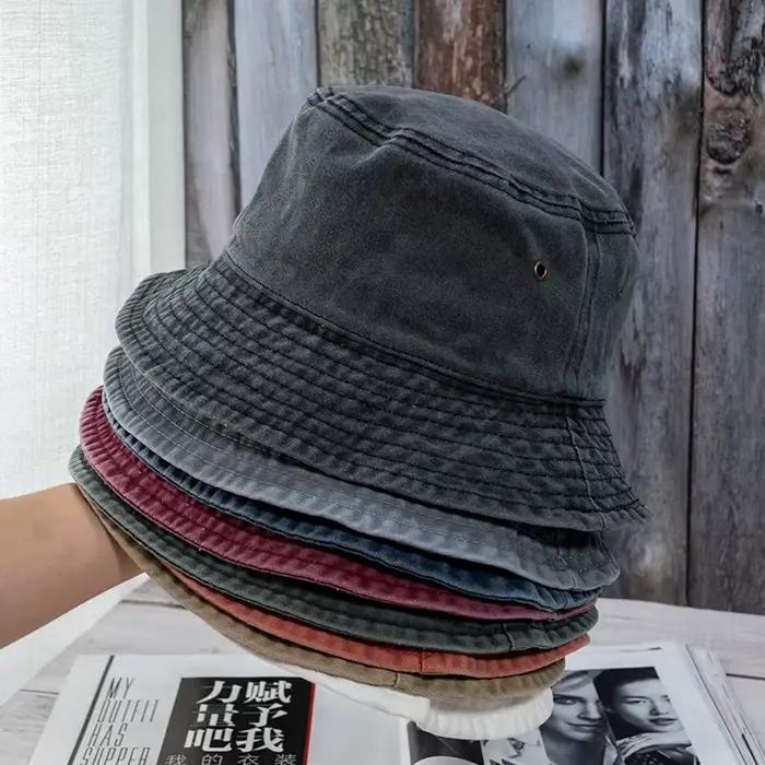 Nouveau unisexe seau chapeau mode lavé Denim casquette Design hommes Panama chapeaux femmes été en plein air décontracté crème solaire visière pêcheur casquettes