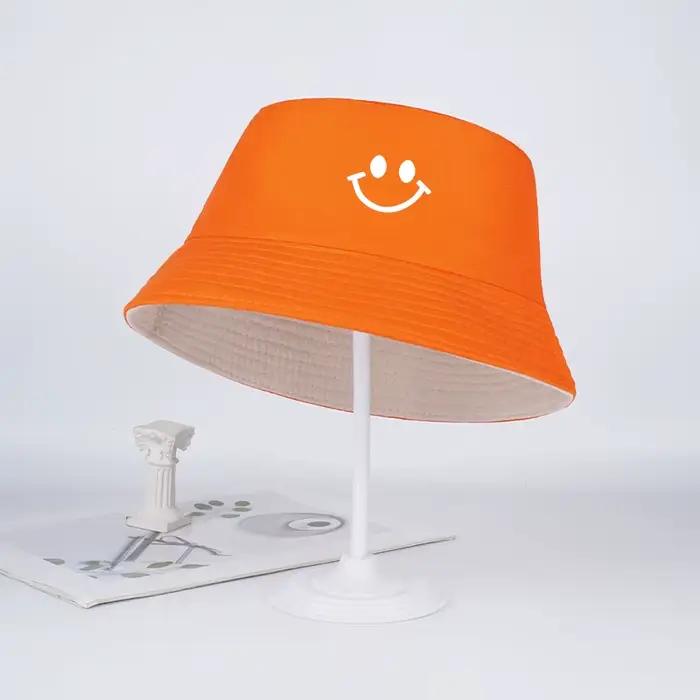 Chapeau de pêcheur à motif Smiley Face pour les enfants de 2 à 6 ans