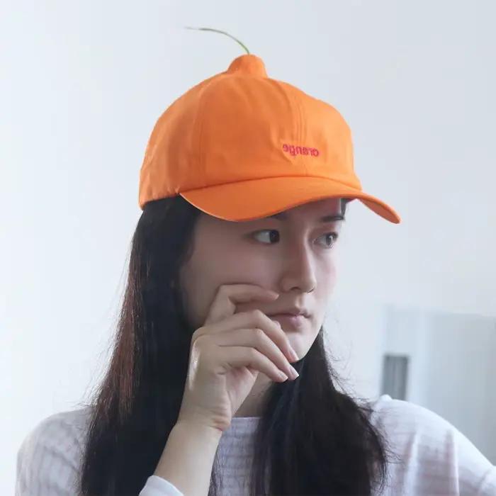 Casquette de Baseball Orange en coton
