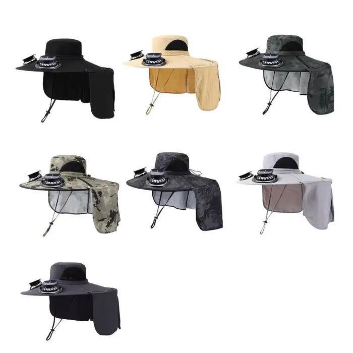 Chapeau solaire avec ventilateur et protection UV