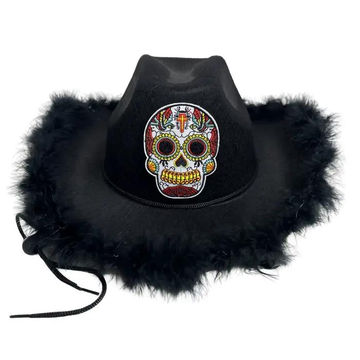 Chapeau de cowboy noir pour hommes et femmes