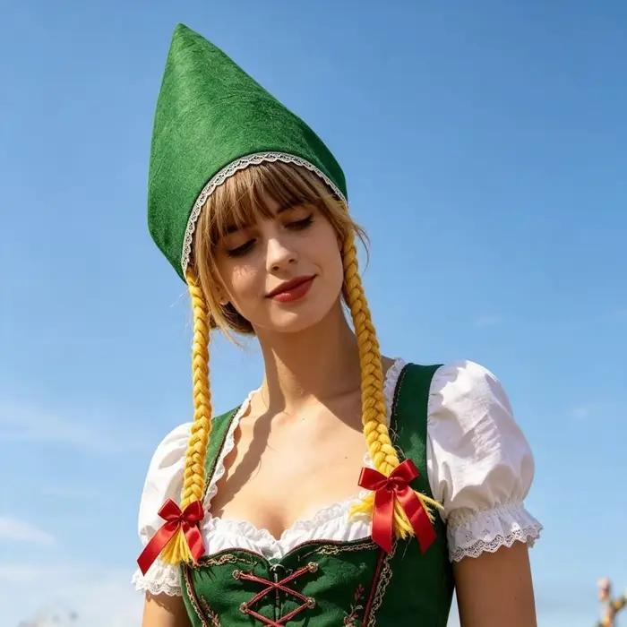 Chapeau d'Oktoberfest de haute qualité avec tresses