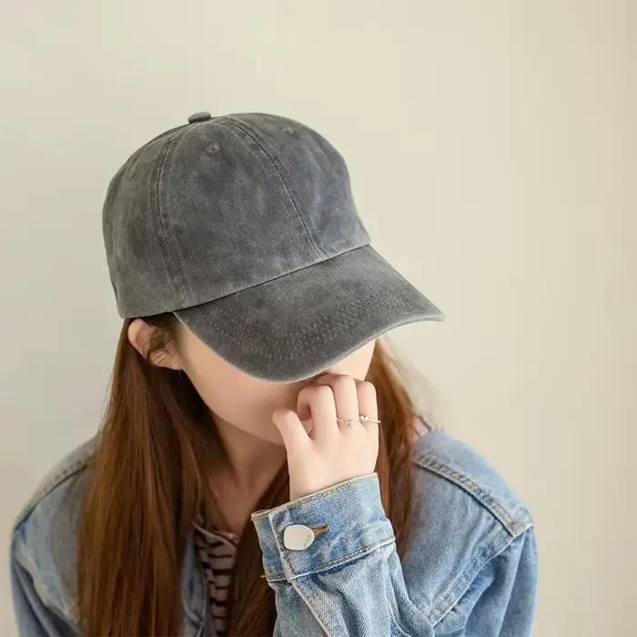 Casquette de baseball en jean délavé pour homme et femme