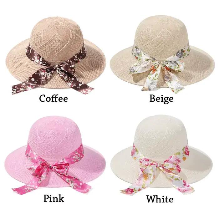 Chapeau de paille à large bord pour femmes