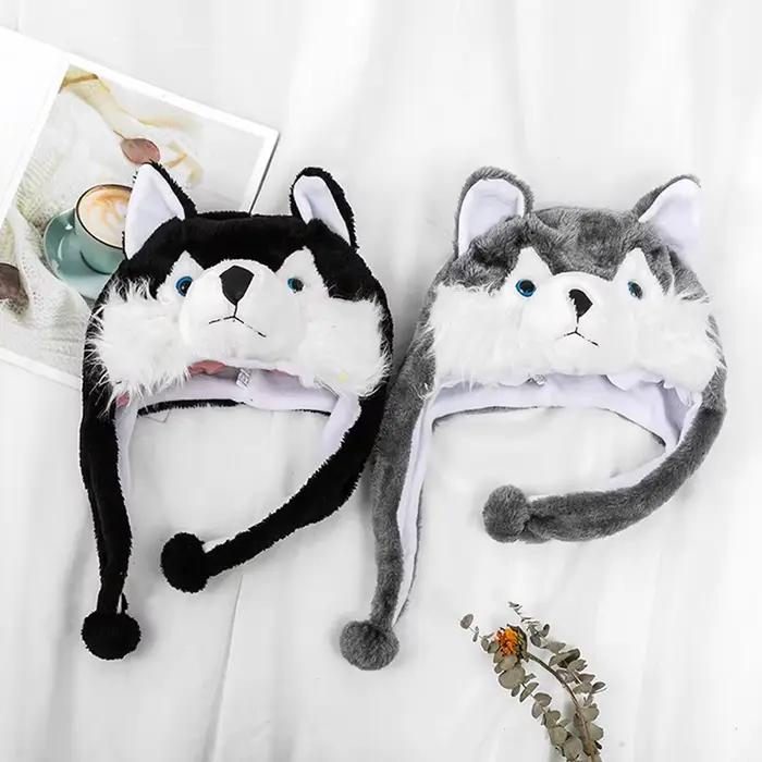Chapeau chaud coupe-vent en peluche de loup pour adultes