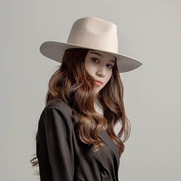 Chapeau Fedora 100% laine Premium printemps automne hiver hommes femmes Sombrero Panama casquettes église haut de