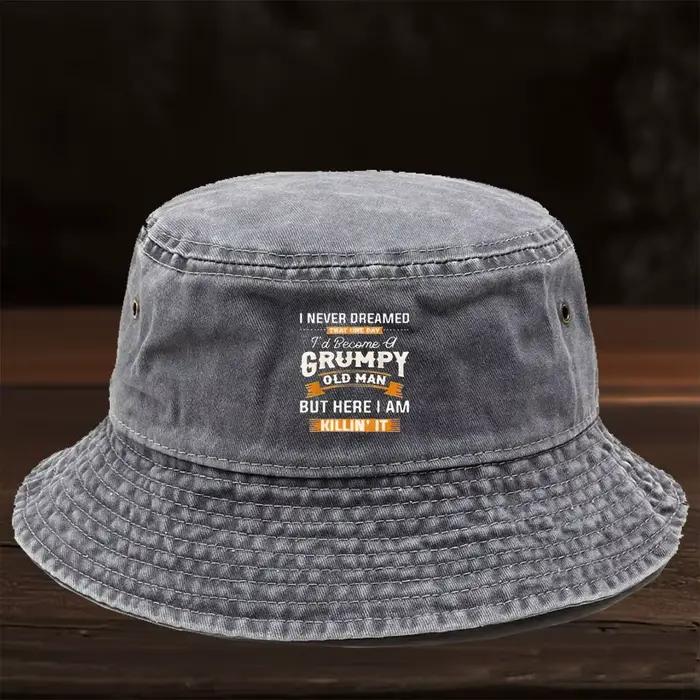Casquette de papa à imprimé GRUMPY édition limitée textile lavé design visage amusant légère et respirante unisexe protection solaire quatre saisons décontracté