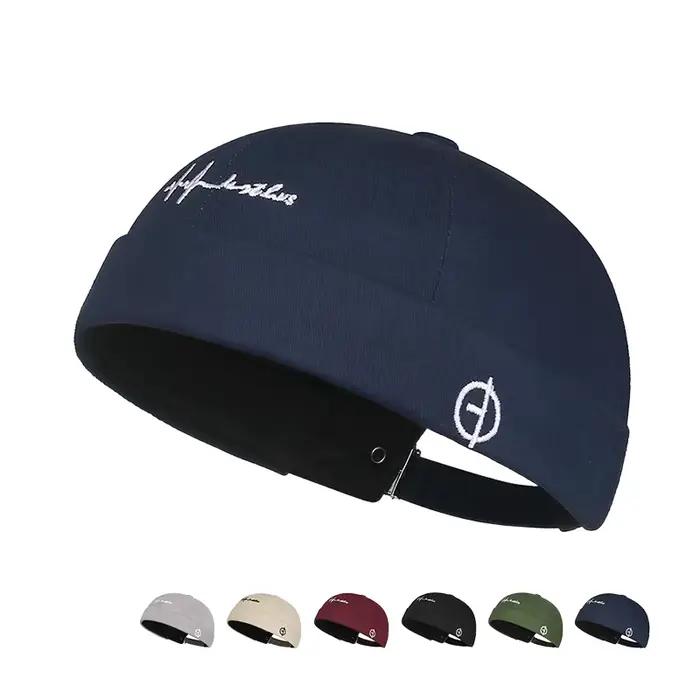 Casquette Docker sans bord en coton rétro