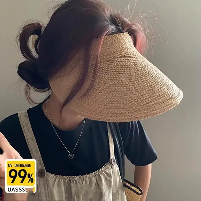 Chapeau de soleil d'été pliable pour femme