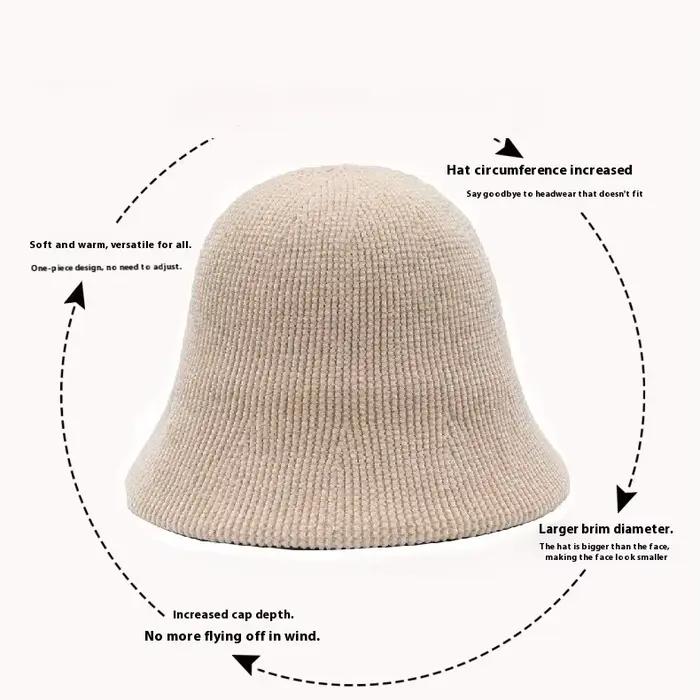 Chapeau de seau tricoté en coton élégant pour femmes voyage et occasions hivernales et automnales