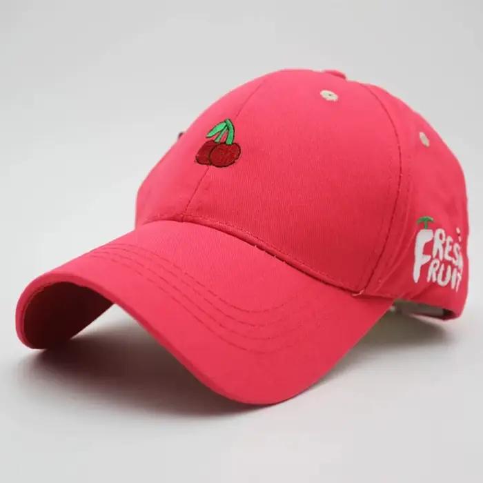 Casquettes de baseball brodées de fruits pour femmes