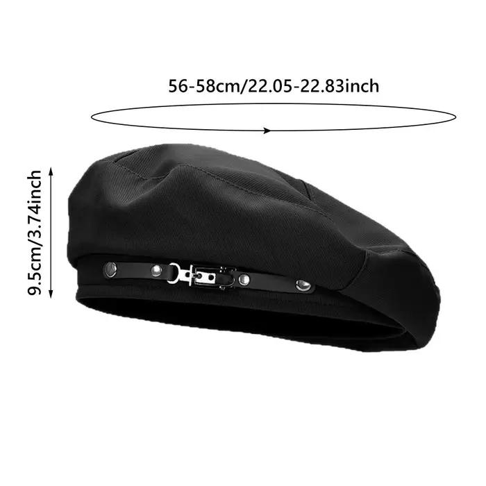 Béret rétro avec boucle en métal