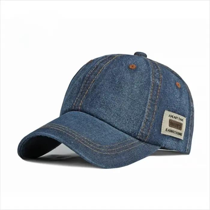 Nouvelles casquettes de baseball en jean bleu