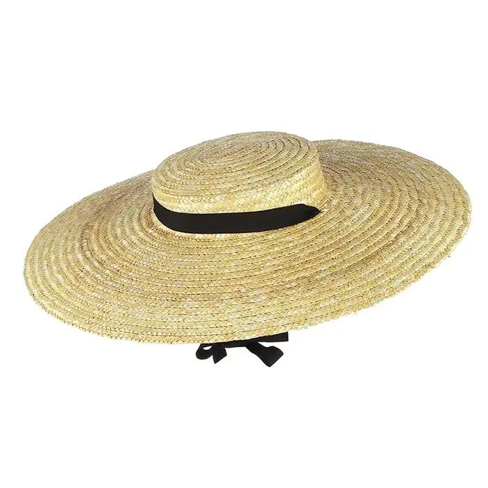 Chapeau de canotier à large bord pour femme
