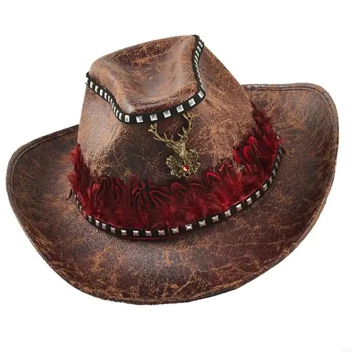 Chapeau gothique élégant décoré plumes
