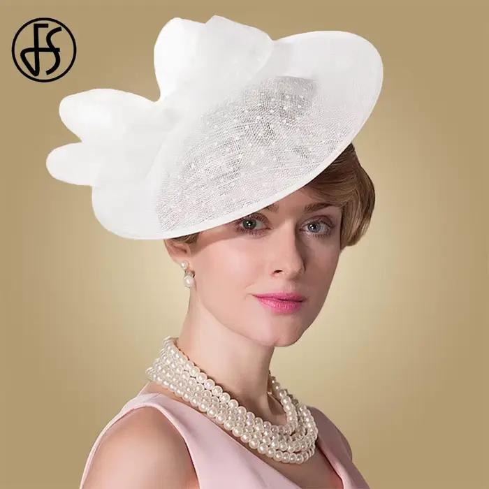 Chapeau fascinateur en sinamay rose pour femmes élégant mariage derby robe soirée cocktail chapeau formel pour l'église occasions spéciales