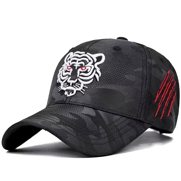Casquette de baseball brodée tête de tigre pour hommes et femmes