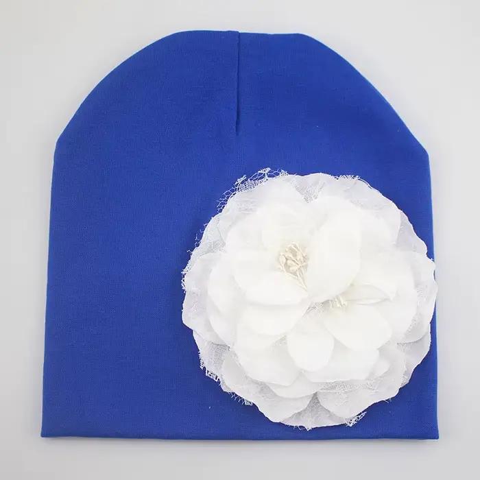 Bonnet en coton à fleurs pour bébé fille