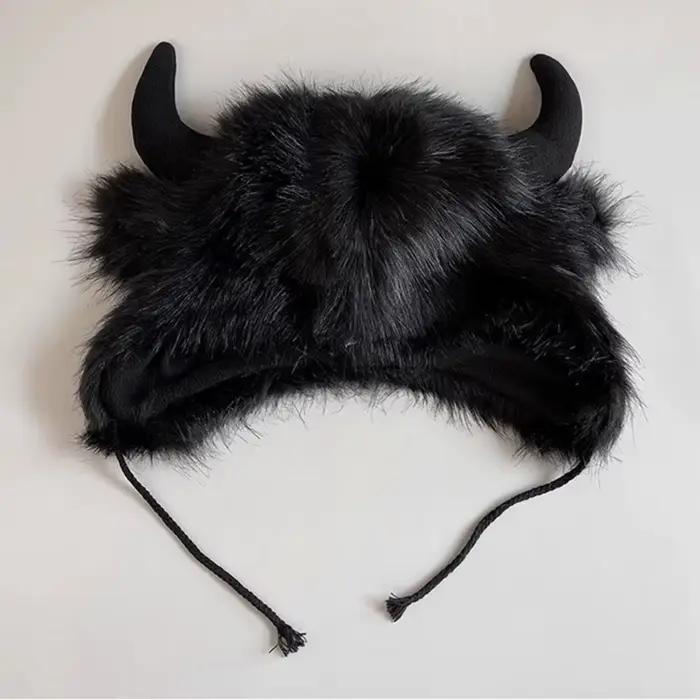 Chapeau Bullhead unisexe de haute qualité avec cornes