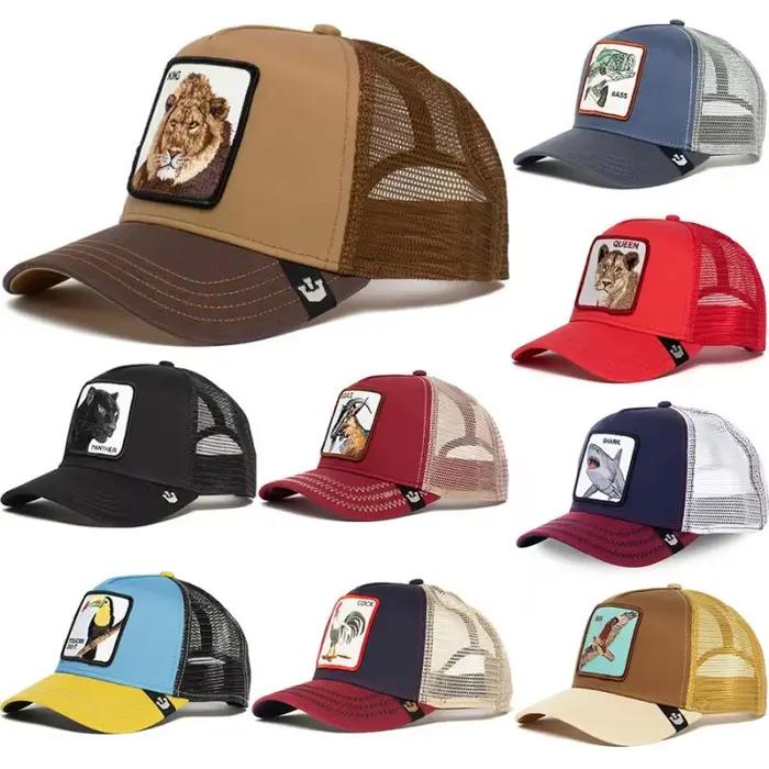 Casquette de baseball en maille légère et ajustable avec broderies d'animaux Panther noir Tigre Loup pour homme femme occasions décontractées activités de plein air