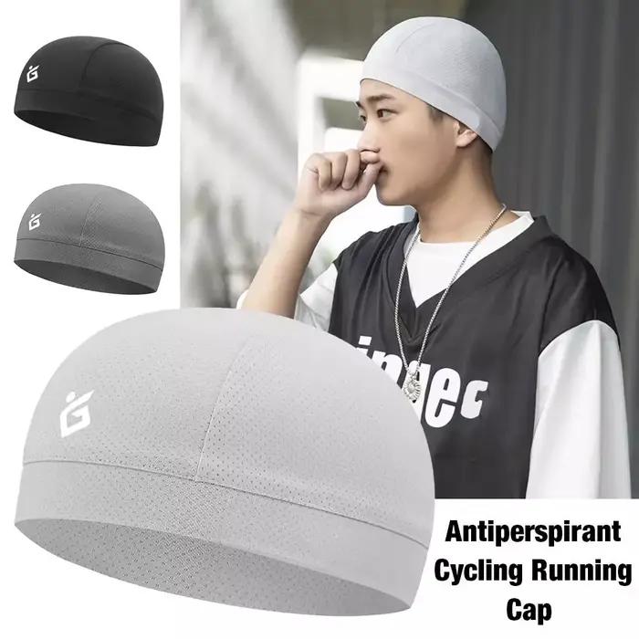 Bonnet de cyclisme à séchage rapide pour hommes et femmes, petit bonnet d'été en soie glacée, pour course à pied, sport, vélo, doublé polyesters résistants et confortables