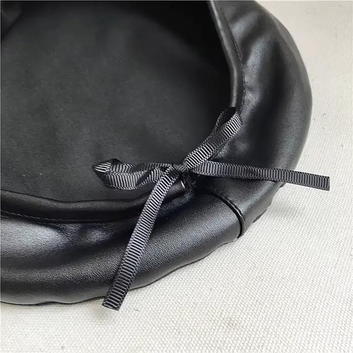 Béret rétro en simili cuir PU pour femmes élégant et décontracté pour toutes les saisons occassions quotidiennes et spéciales