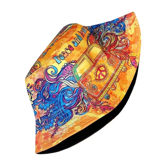 Chapeau de pêcheur coloré Peace and Love