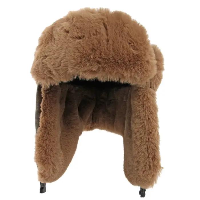 Chapeau russe épais chaud hiver chapeaux pour hommes femmes fourrure moelleuse