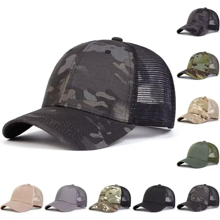 Casquette de baseball décontractée en maille réglable avec visière simple Printemps-Été