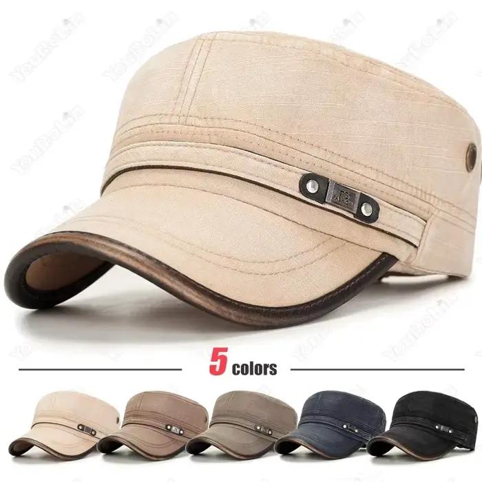 Casquette de cadet en coton délavé unisexe pour homme et femme style militaire polyvalent adapté aux quatre saisons occcasions décontractées et activités de plein air