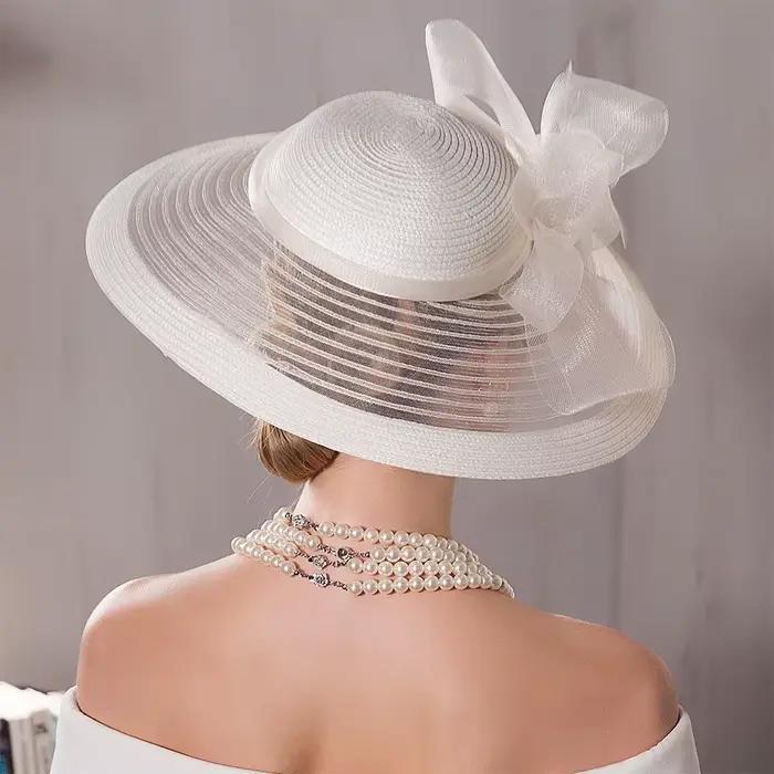 Chapeau Fedora FS élégant pour femmes à large bord polyvalent pour mariage, cérémonies et soirées de gala
