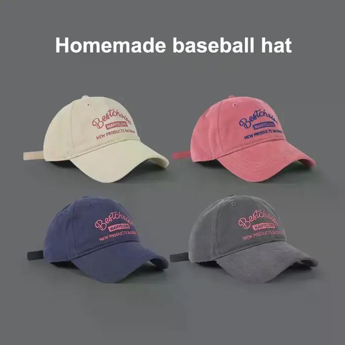 Casquette de baseball rose brodée pour femme