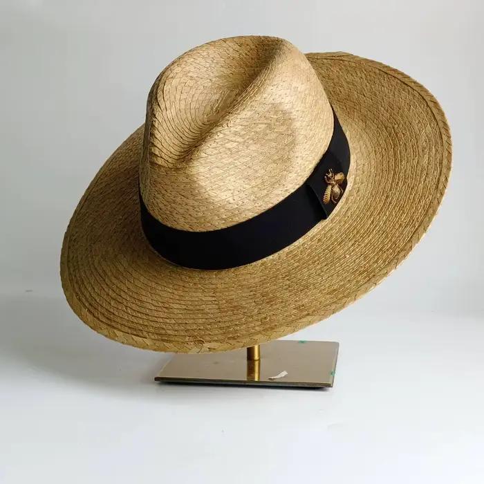 Chapeau Fedora Jazz en feuille de palmier pour femmes et hommes, protection solaire, style sportif, idéal pour l'été, la plage et les vacances