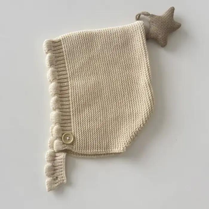 Automne hiver bébé laine chapeau nouvelle étoile tricoté chaud mignon oreille protection