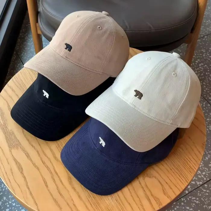Chapeaux de baseball brodés d'ours polaire pour hommes et femmes