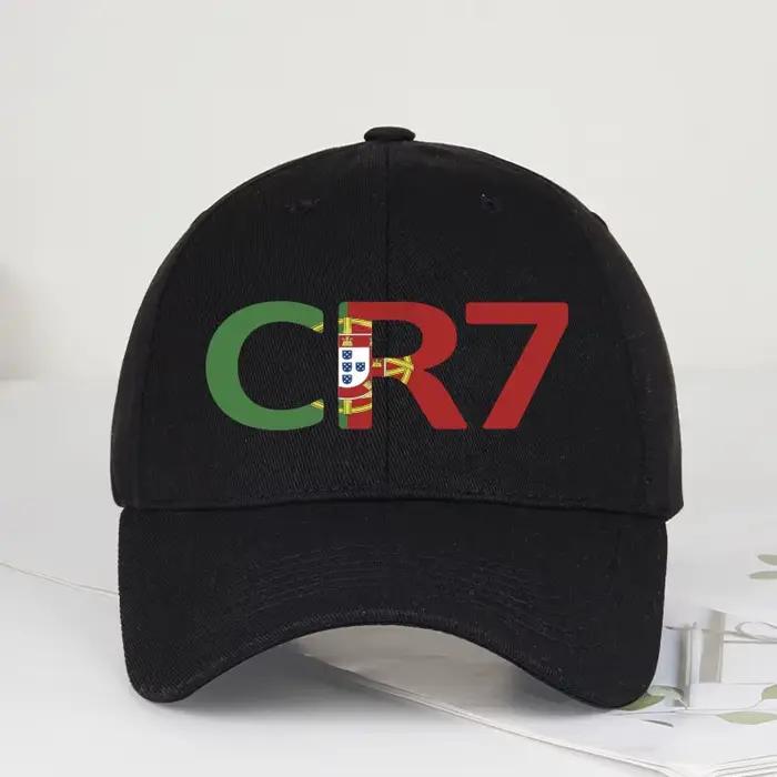 Casquette de baseball noire avec imprimé CR7 Portugal