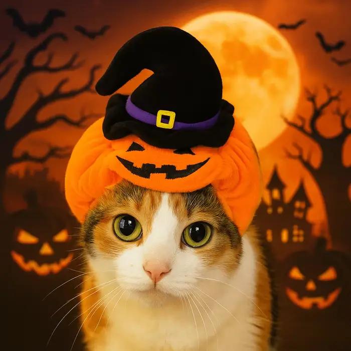 Cadeau citrouille animal de compagnie Halloween chapeau doux confortable chiens