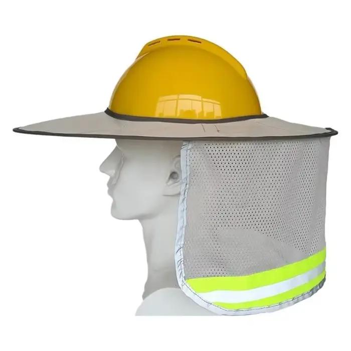 Chapeau de soleil protection solaire pour casques de sécurité bord large et bande réfléchissante adapté aux travaux extérieurs printemps été