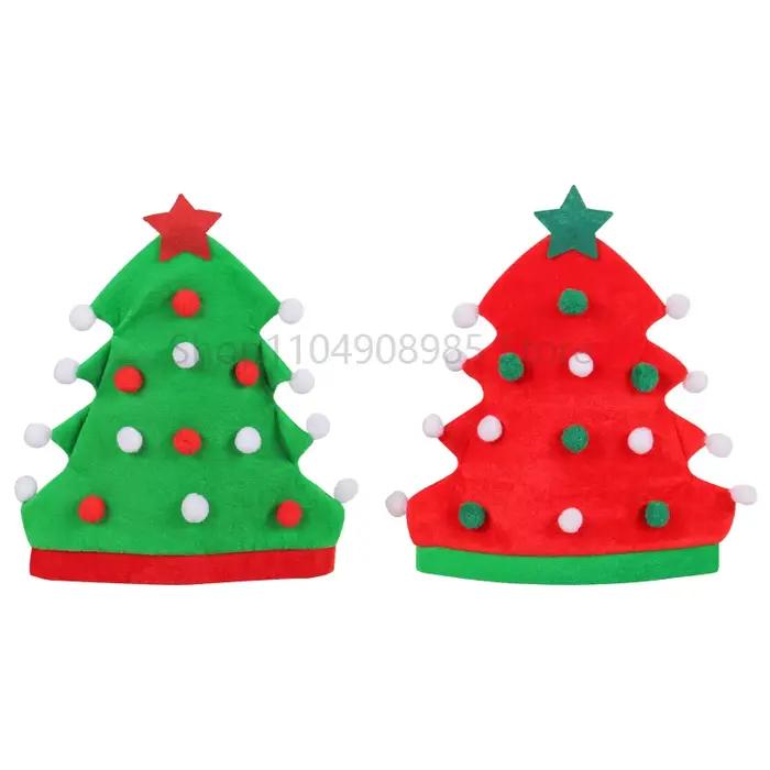 Chapeau de père noël en forme d'arbre de noël