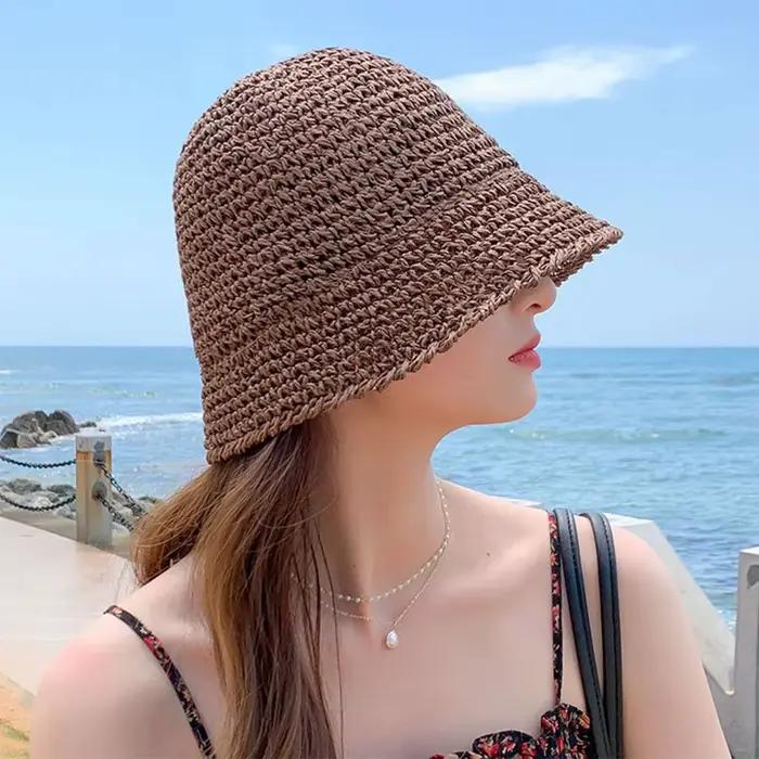 Chapeau de soleil d'été à large bord pour femmes