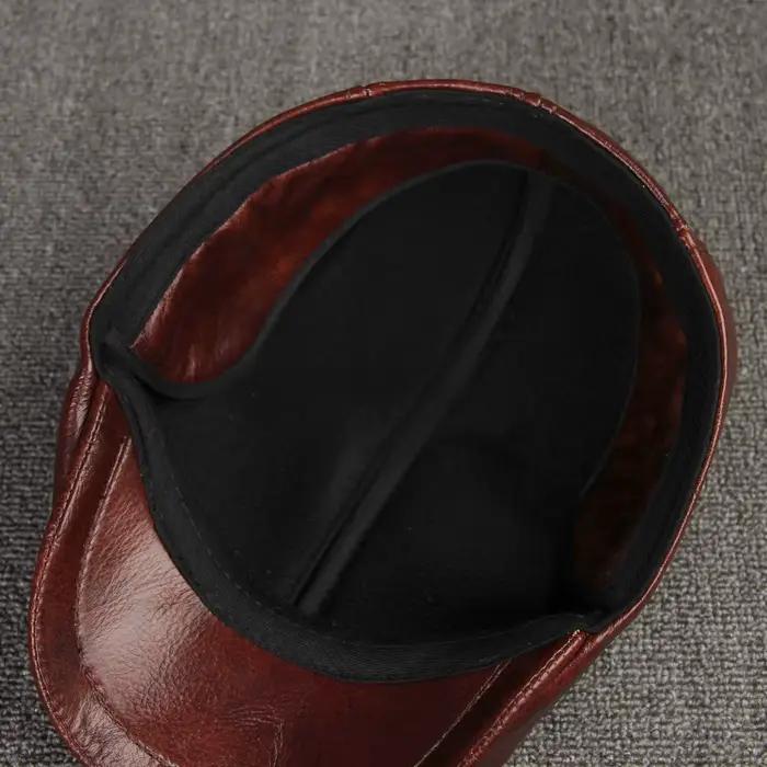 Chapeau en cuir véritable pour hommes