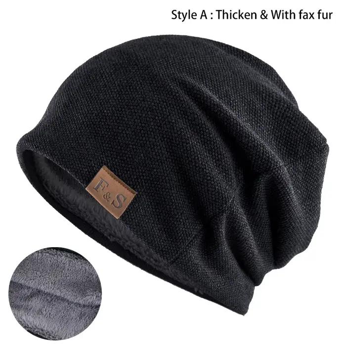 1 bonnet tricoté chaud pour hommes et femmes – Style SolidHip-hop à la mode