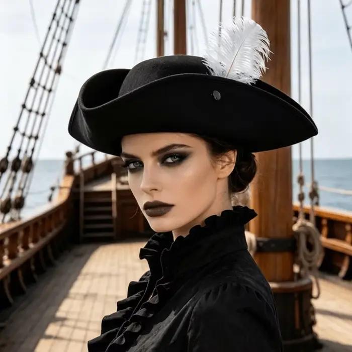Chapeau de pirate décoré de plumes