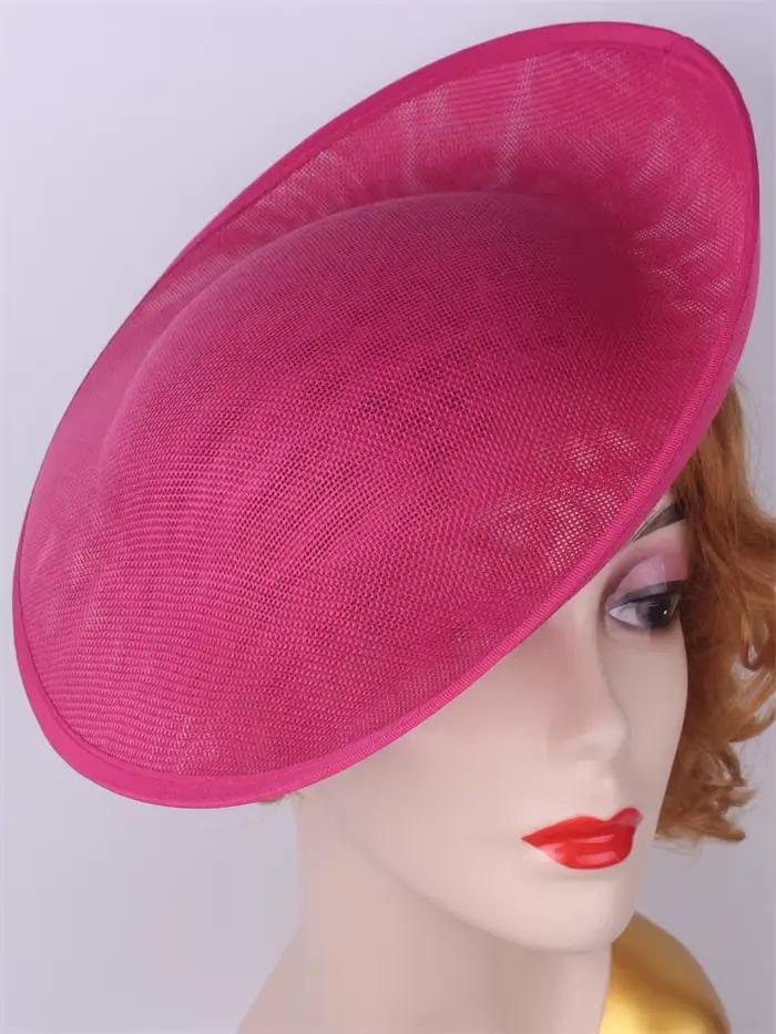 Fascinateur rond de 30cm pour femmes, élégant, mariage, performance, fédra, tricoter, polyester, fleur, adult women accessories