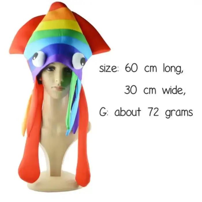 Chapeau de calmar arc-en-ciel drôle