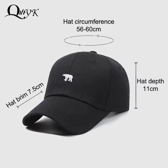 Casquette de Baseball nouveau printemps été solide chapeau de soleil brodé ours polaire hommes femmes coton casquettes