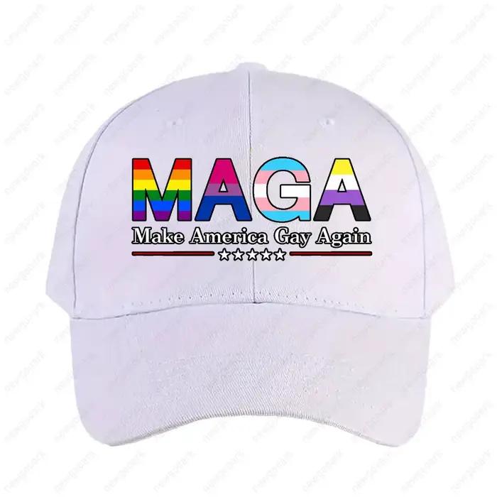 Casquette MAGA Make America Gay Again avec contour noir